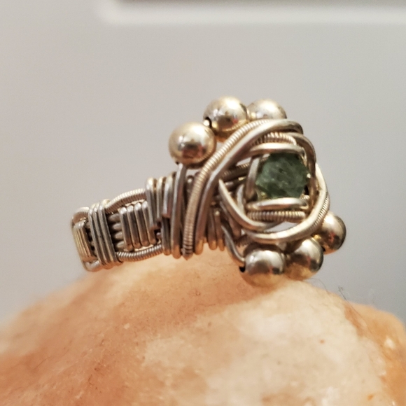 STERLING SILVER Wire Wrapped Aquamarine 10 - Picture 4 of 10